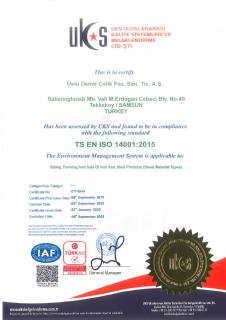 ISO 14001 Çevre Yönetim Sistemleri Sertifikası